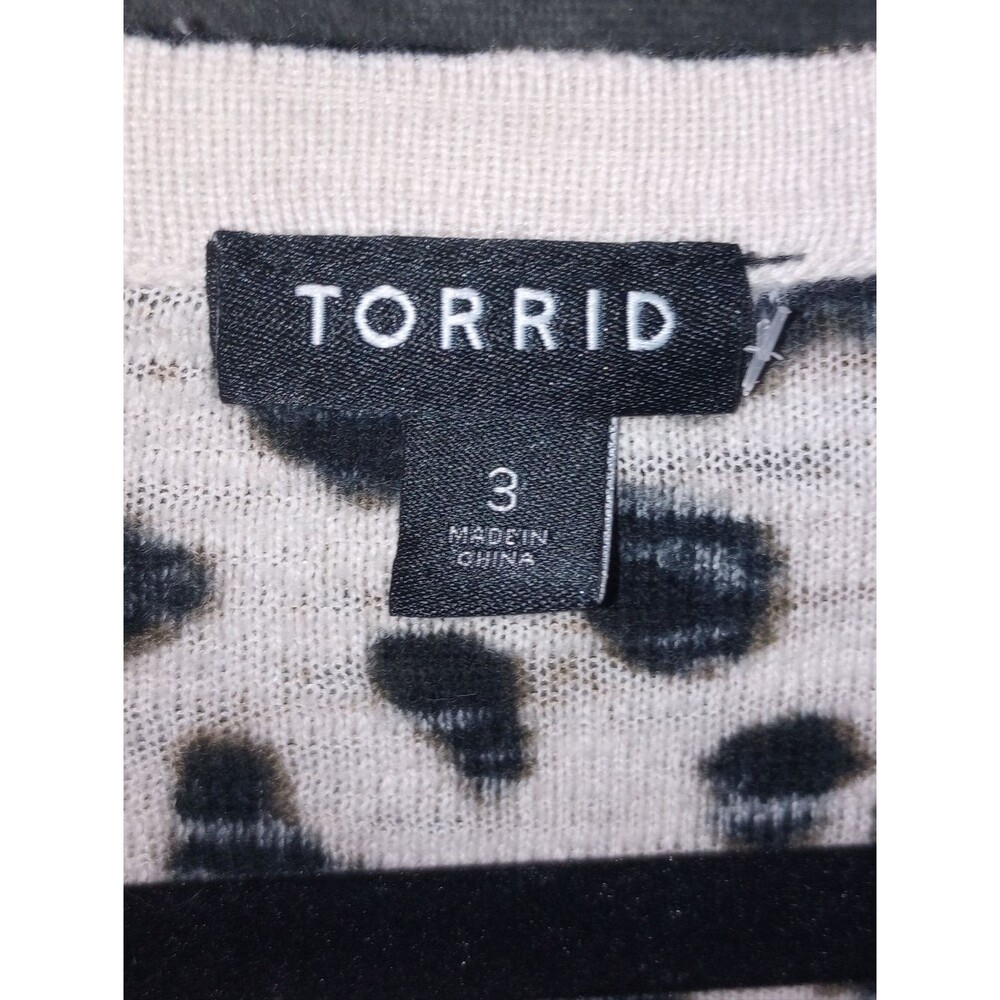 torrid Leopard Print Long Cardigan - Beige & Black Size 3X - Picture 4 of 6
